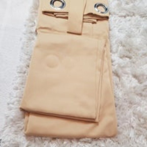 GOLD SOLID BLACKOUT CURTAIN FOR BEDROOM 2 PANELS 52"×63 COLOR GOLD - Picture 4 of 5